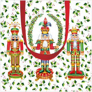 Nutcracker Christmas White Small Square Gift Bag - 1 Each