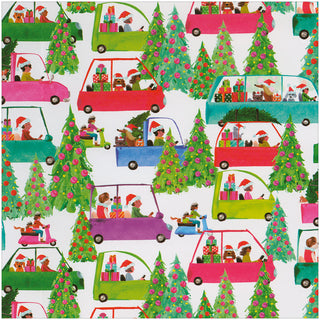 Christmas Tree Shopping Gift Wrap - One 30" X 8' Roll