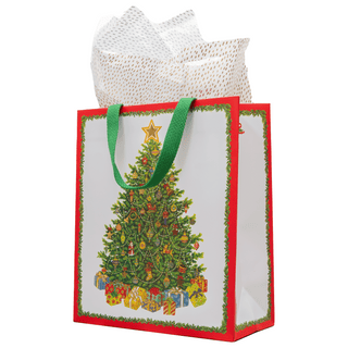 Christmas Tree Large Gift Bag 10"L x 4.75"W x 11.75"H - includes 1 bag