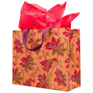Paisley Leaves Coral Gift Bags - includes 1 Gift Bags