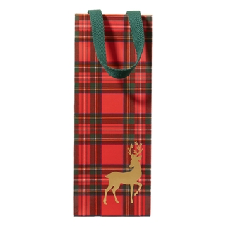 Royal Plaid Reindeer Gift Bags - includes 1 Gift Bags