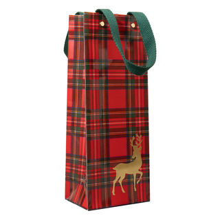 Royal Plaid Reindeer Gift Bags - includes 1 Gift Bags