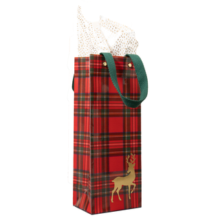 Royal Plaid Reindeer Gift Bags - includes 1 Gift Bags