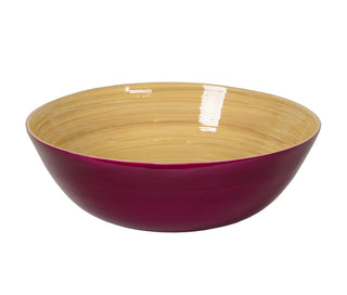 Shallow Lacquered Bamboo Bowl in Blackberry- 1 Each