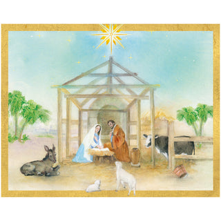 Peaceful Creche Scene Petite Boxed Christmas Cards - includes 15 cards & envelopes