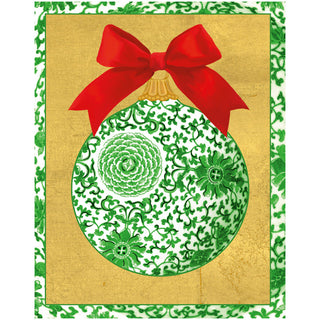 Green Ceramic Ornament Petite Boxed Christmas Cards - includes 15 cards & envelopes