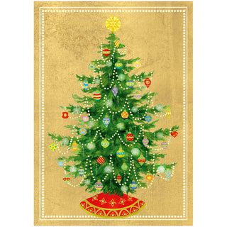 Shining Christmas Tree Small Boxed Christmas Cards - includes 15 cards & envelopes