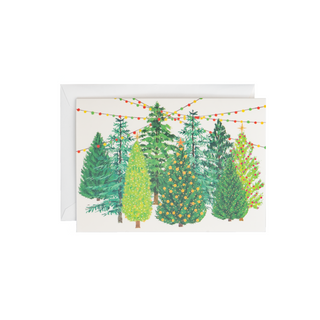 Lighted Christmas Trees Small Boxed Christmas Cards - includes 15 cards & envelopes