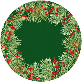 Evergreen And Berries Paper Placemats - includes 12 Paper Placemats