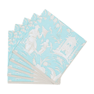Silk Road Toile Robin's Egg Cocktail Napkins - 20 Per Package