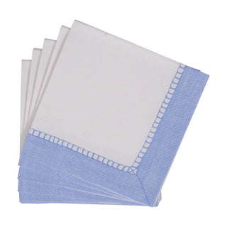 Linen Border Light Blue Napkin Cocktail - 20 count
