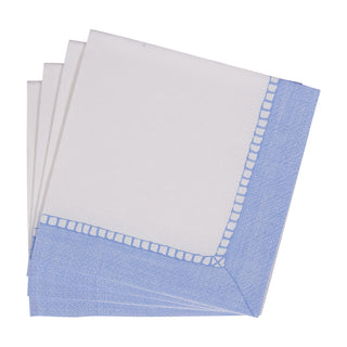 Linen Border Light Blue Napkin Cocktail - 20 count