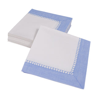 Linen Border Light Blue Napkin Cocktail - 20 count