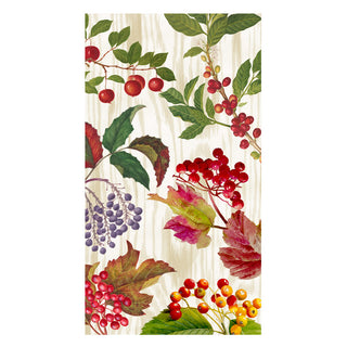 Berry Botanical Taupe Guest Towel Napkins - 15 Per Package