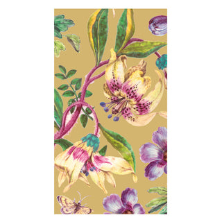 Porcelain Blooms Gold Guest Towel Napkins - 15 Per Package