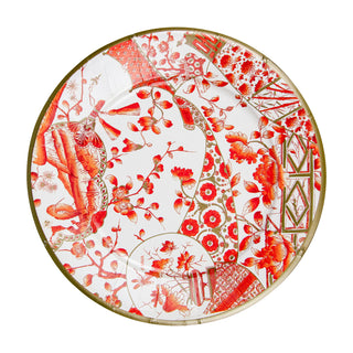 Gilded Porcelain Coral Dinner Plates - 8 Per Package