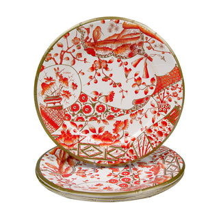 Gilded Porcelain Coral Dinner Plates - 8 Per Package