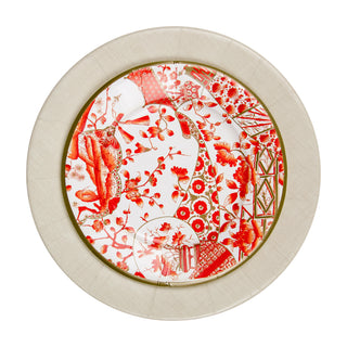Gilded Porcelain Coral Salad & Dessert Plates - 8 Per Package