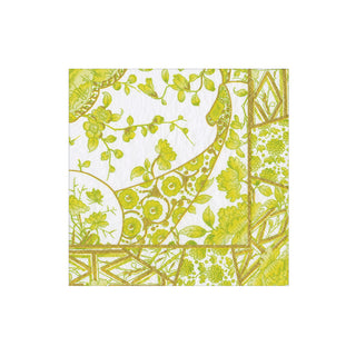Gilded Porcelain Chartreuse Cocktail Napkins - 20 Per Package