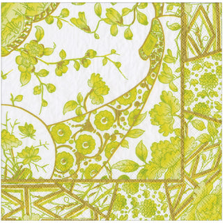 Gilded Porcelain Chartreuse Dinner Napkins - 20 Per Package