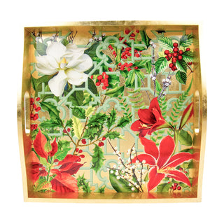 Christmas Garden Lacquer Trays - 1 Each