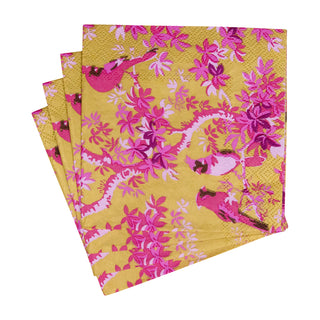 Scenic Songbirds Rose & Gold Cocktail Napkins - 20 Per Package