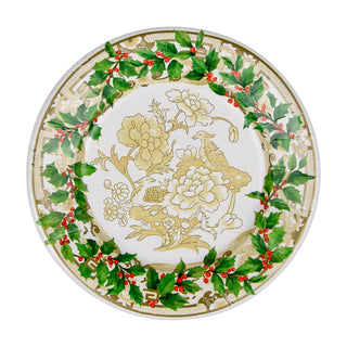 Holly Ceramic Ivory & Gold Salad & Dessert Plates - 8 Per Package