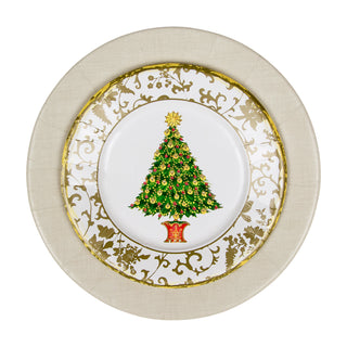 Gilded Tree Salad & Dessert Plates - 8 Per Package