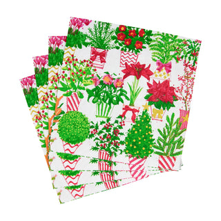 Christmas Flower Market Luncheon Napkins - 20 Per Package