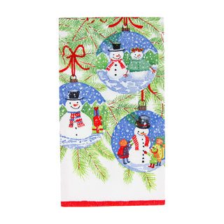 Snowman Ornaments Guest Towel Napkins - 15 Per Package