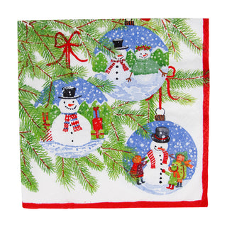 Snowman Ornaments Luncheon Napkins - 20 Per Package