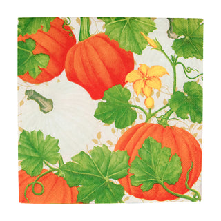 Pumpkin Chintz White Luncheon Napkins - 20 Per Package