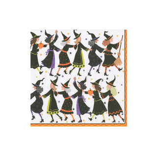 Witches Conga Line Boxed Cocktail Napkins - 40 Per Box