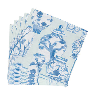 Glazed Porcelain Celadon Paper Linen Dinner Napkins - 12 Per Package