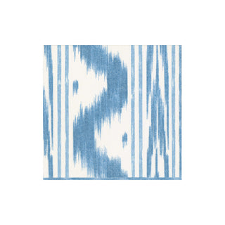 Toile De Nantes Blue Paper Linen Boxed Cocktail Napkins - 15 Per Package