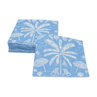 Palms And Parasols Ocean Cocktail Napkins - 20 Per Package