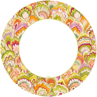 Marbled Ceramica Raspberry & Chartreuse Dinner Plates - 8 Per Package