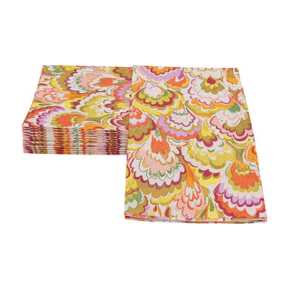 Marbled Ceramica Raspberry & Chartreuse Guest Towel Napkins - 15 Per Package