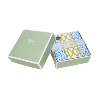 Knots And Spots Blue & Green Boxed Cocktail Napkins - 40 Per Box