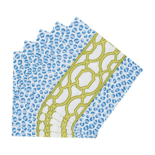 Knots And Spots Blue & Green Cocktail Napkins - 20 Per Package
