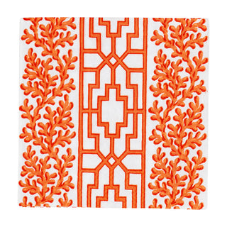 Coral And Trellis Coral Cocktail Napkins - 20 Per Package