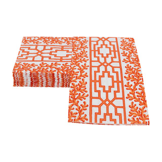 Coral And Trellis Coral Guest Towel Napkins - 15 Per Package