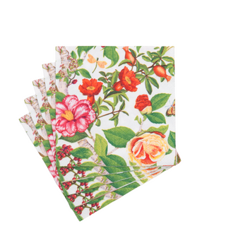 Christmas Chinoiserie White Cocktail Napkins - includes 20 Cocktail Napkins
