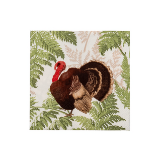 Turkey Among Ferns Cocktail Napkins - includes 20 Cocktail Napkins