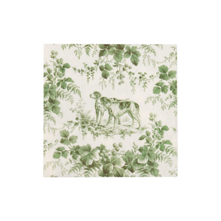 Hunting Toile Evergreen Cocktail Napkins - includes 20 Cocktail Napkins