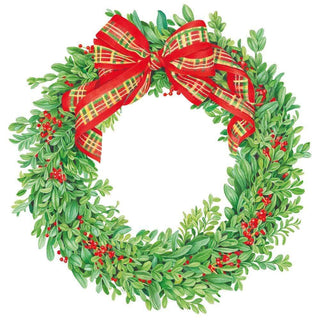 Boxwoood And Berries Wreath Hardback Placemat - 1 count