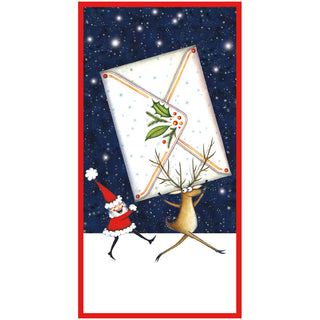 Santa And Reindeer With Envelope Money Cards