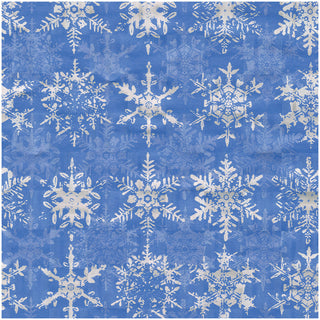 Snowfall-Blue Foil Gift Wrap - One 30" X 6' Roll
