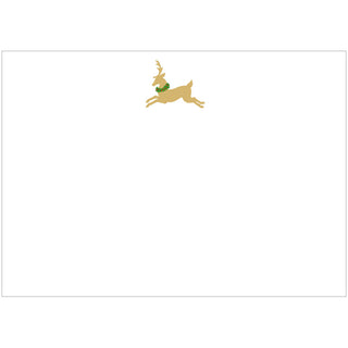 Leaping Reindeer Foil Correspondence Cards - 	20 Card & Envelopes