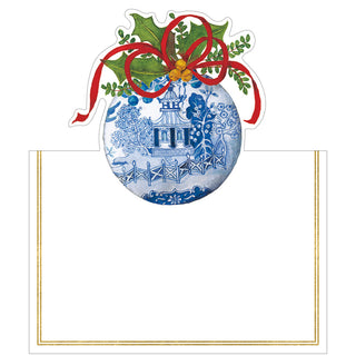 Blue And White Ornament Foil Place Cards - 8 Per Package